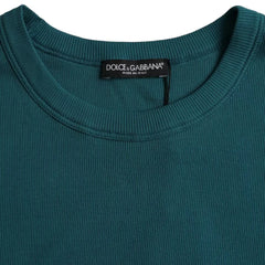 Dolce & Gabbana Blue Green Cotton Round Neck Short Sleeves T-shirt -   -  Dolce & Gabbana.