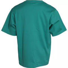 Dolce & Gabbana Green Logo Patch Round Neck Cotton  T-shirt -   -  Dolce & Gabbana.