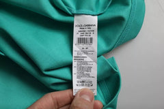 Dolce & Gabbana Green Logo Patch Round Neck Cotton  T-shirt -   -  Dolce & Gabbana.