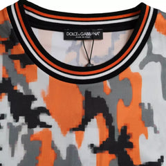 Dolce & Gabbana Multicolor Camouflage Cotton Crew Neck Men T-shirt -   -  Dolce & Gabbana.