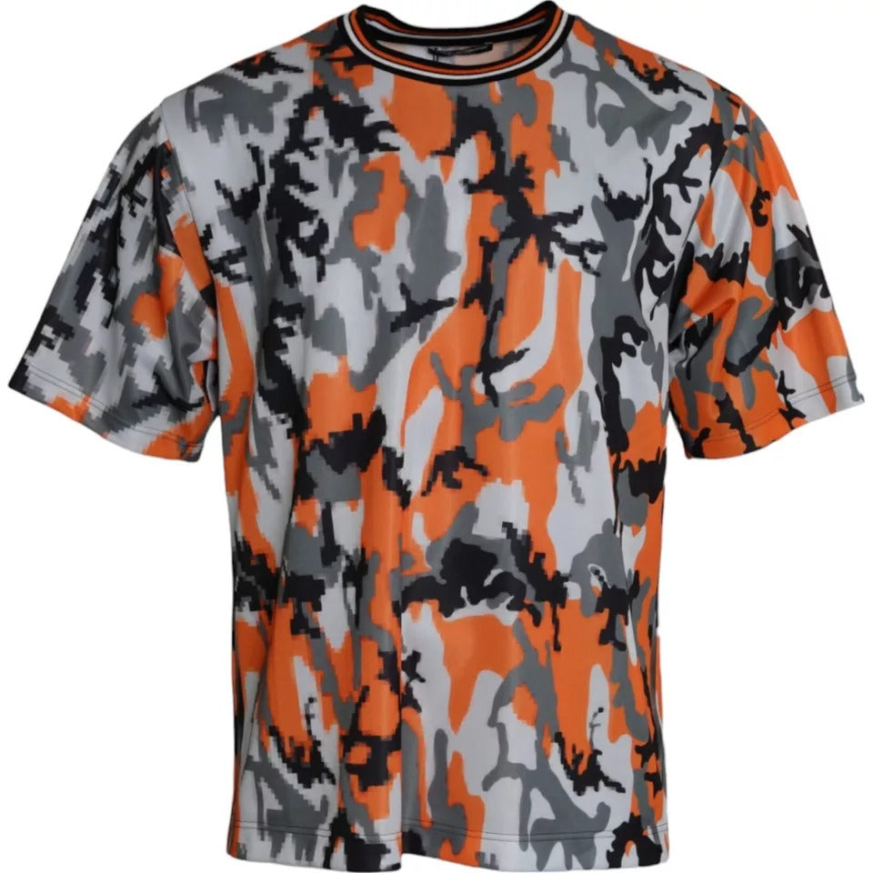 Dolce & Gabbana Multicolor Camouflage Cotton Crew Neck Men T-shirt -   -  Dolce & Gabbana.