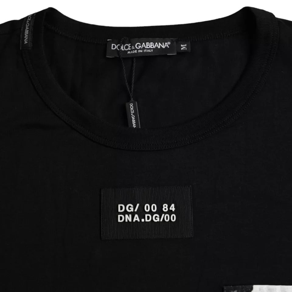Dolce & Gabbana Black Cotton Pocket Short Sleeves Men T-shirt -   -  Dolce & Gabbana.