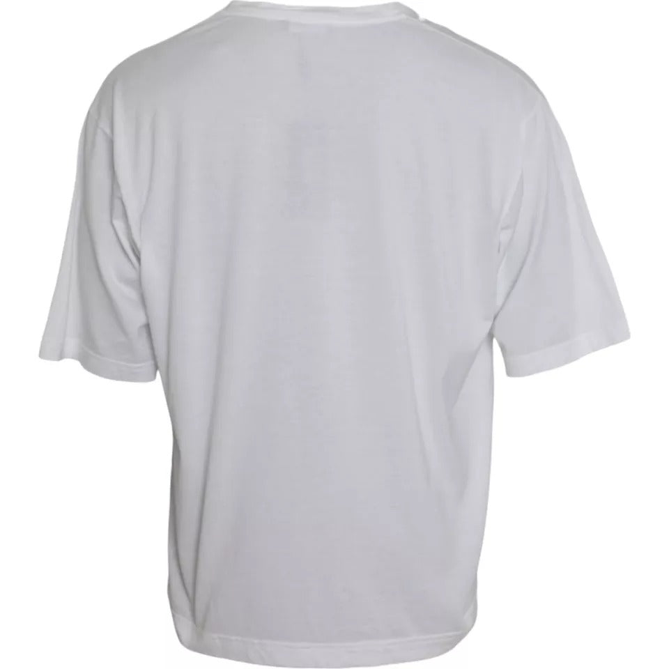 Dolce & Gabbana White Cotton Round Neck Short Sleeve T-shirt -   -  Dolce & Gabbana.
