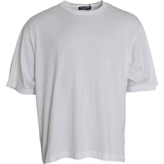 Dolce & Gabbana White Cotton Round Neck Short Sleeve T-shirt -   -  Dolce & Gabbana.