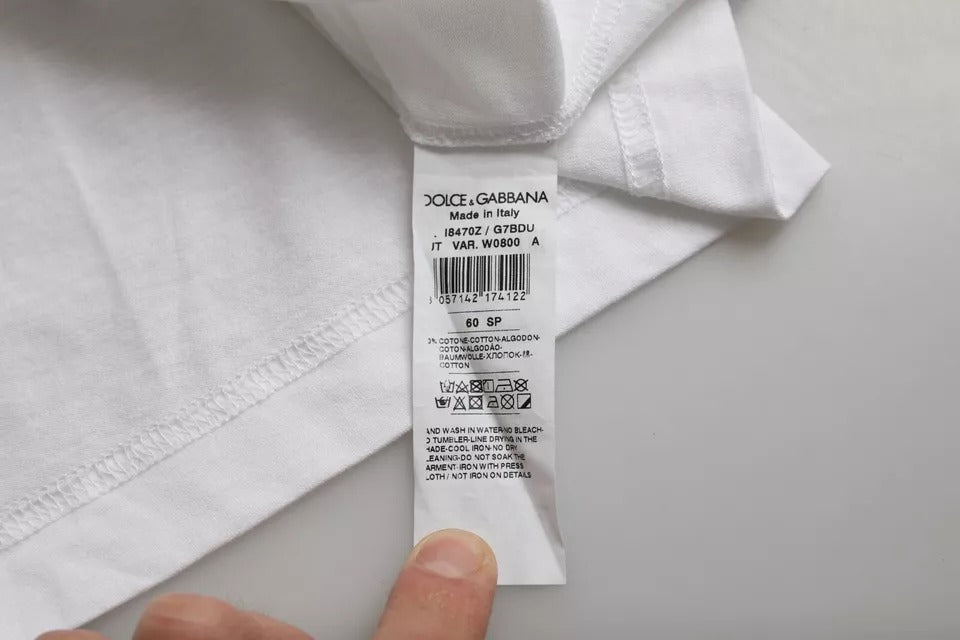 Dolce & Gabbana White Cotton Round Neck Short Sleeve T-shirt -   -  Dolce & Gabbana.