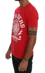 Frankie Morello Red Cotton RIDERS Crewneck T-Shirt -   -  Frankie Morello.