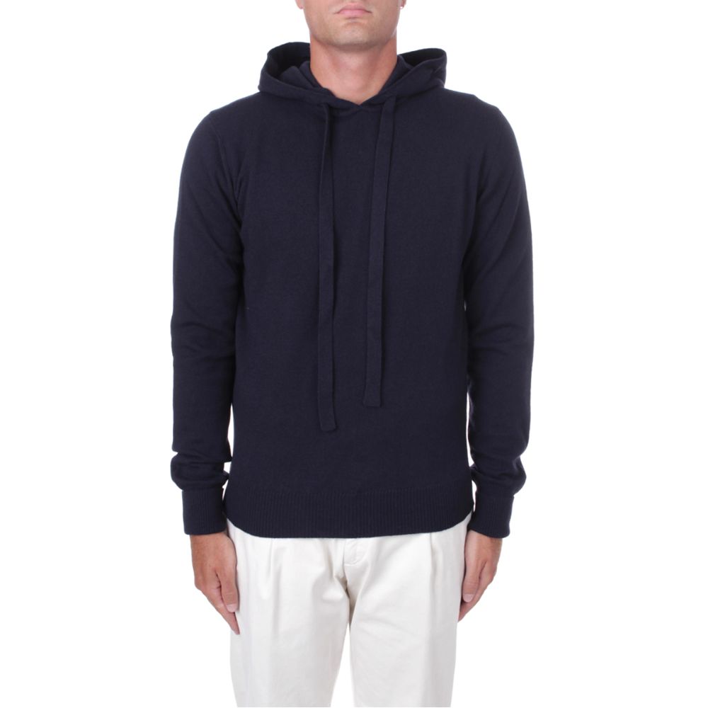Alpha Studio Blue Wool Men's Hoodie -   -  Alpha Studio.