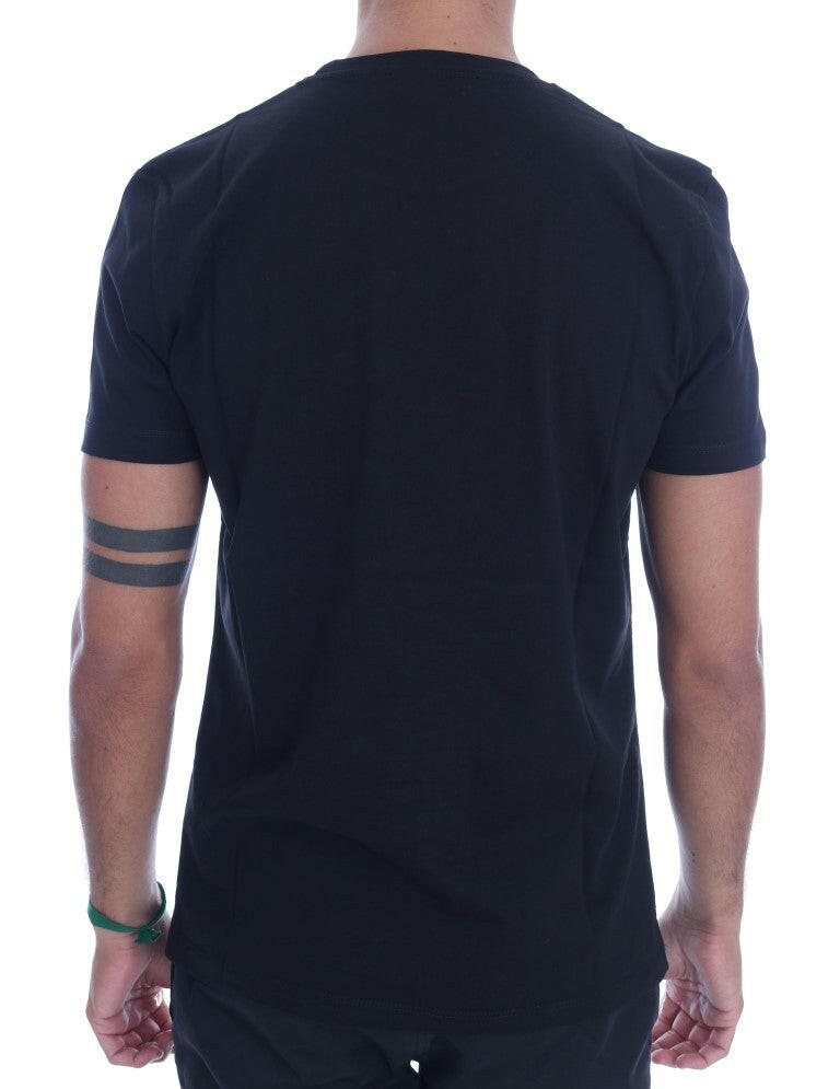 Frankie Morello Black Cotton RIDERS Crewneck T-Shirt -   -  Frankie Morello.