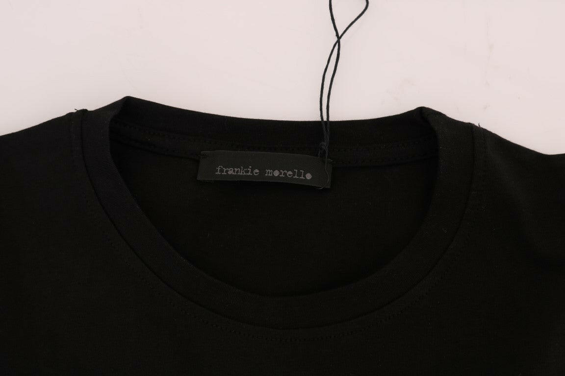 Frankie Morello Black Cotton RIDERS Crewneck T-Shirt -   -  Frankie Morello.