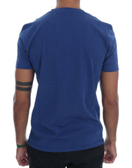 Frankie Morello Blue Cotton RIDERS Crewneck T-Shirt -   -  Frankie Morello.