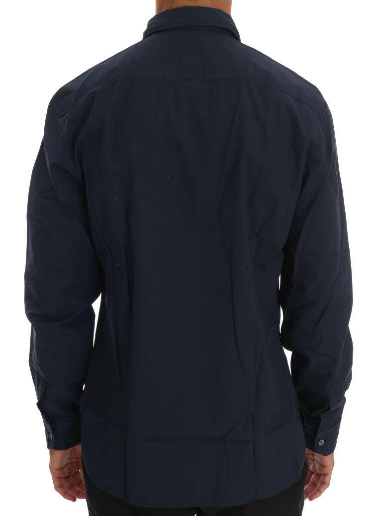 John Galliano Blue Casual Cotton Long Sleeve Shirt -   -  John Galliano.