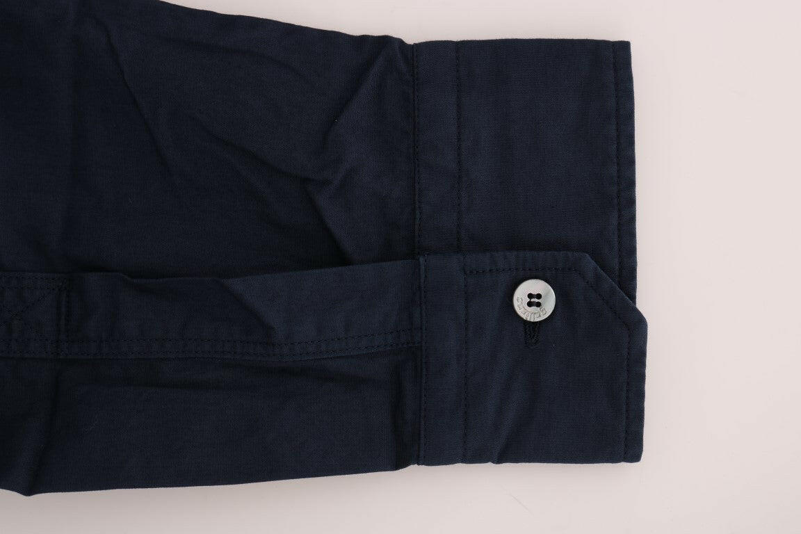 John Galliano Blue Casual Cotton Long Sleeve Shirt -   -  John Galliano.