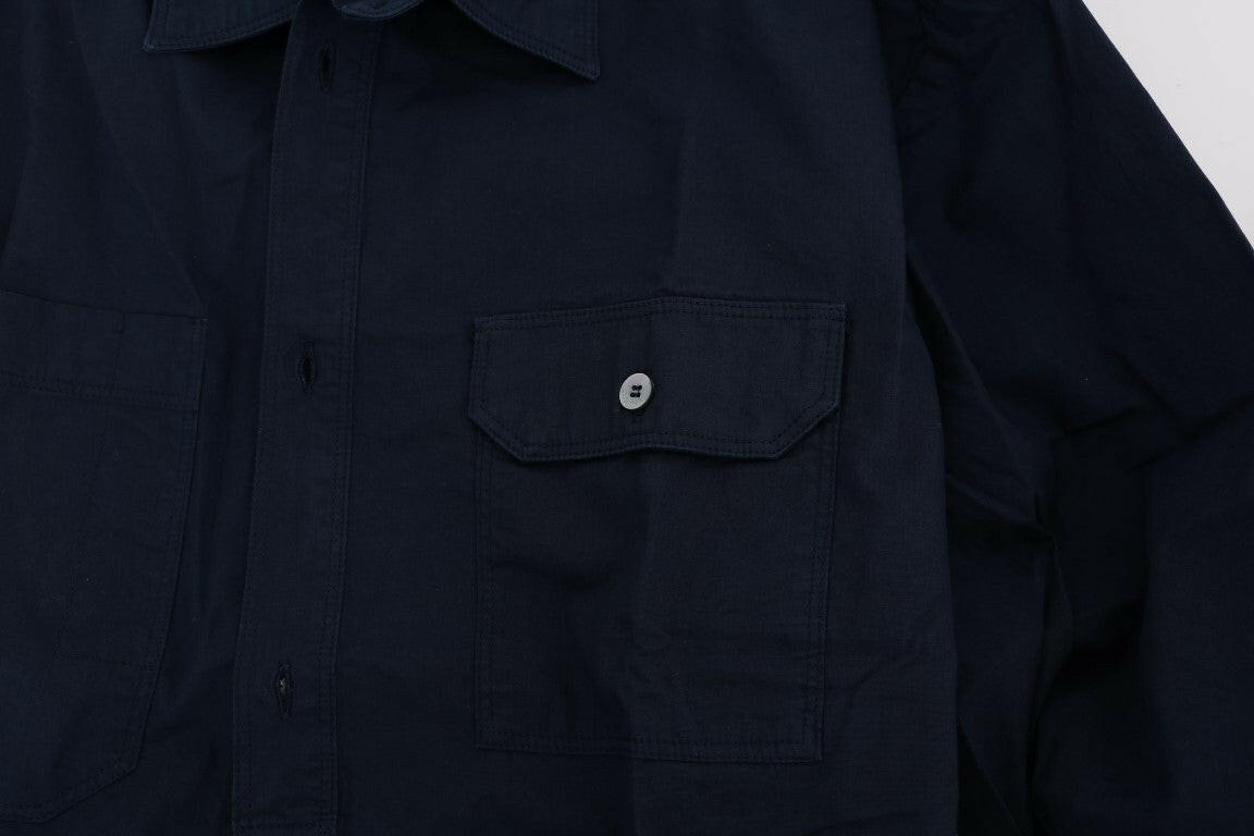 John Galliano Blue Casual Cotton Long Sleeve Shirt -   -  John Galliano.