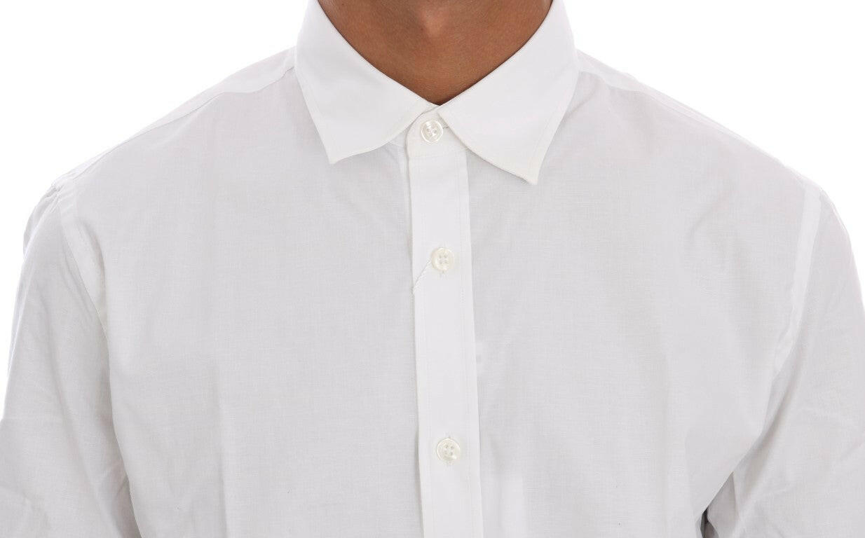 Moschino White Cotton Stretch Slim Fit Dress Shirt -   -  Moschino.