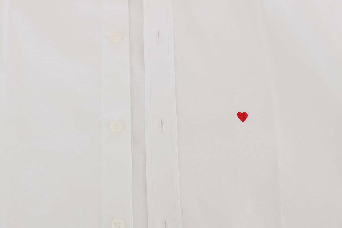 Moschino White Cotton Stretch Slim Fit Dress Shirt -   -  Moschino.