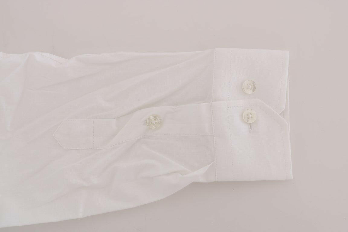 Moschino White Cotton Stretch Slim Fit Dress Shirt -   -  Moschino.