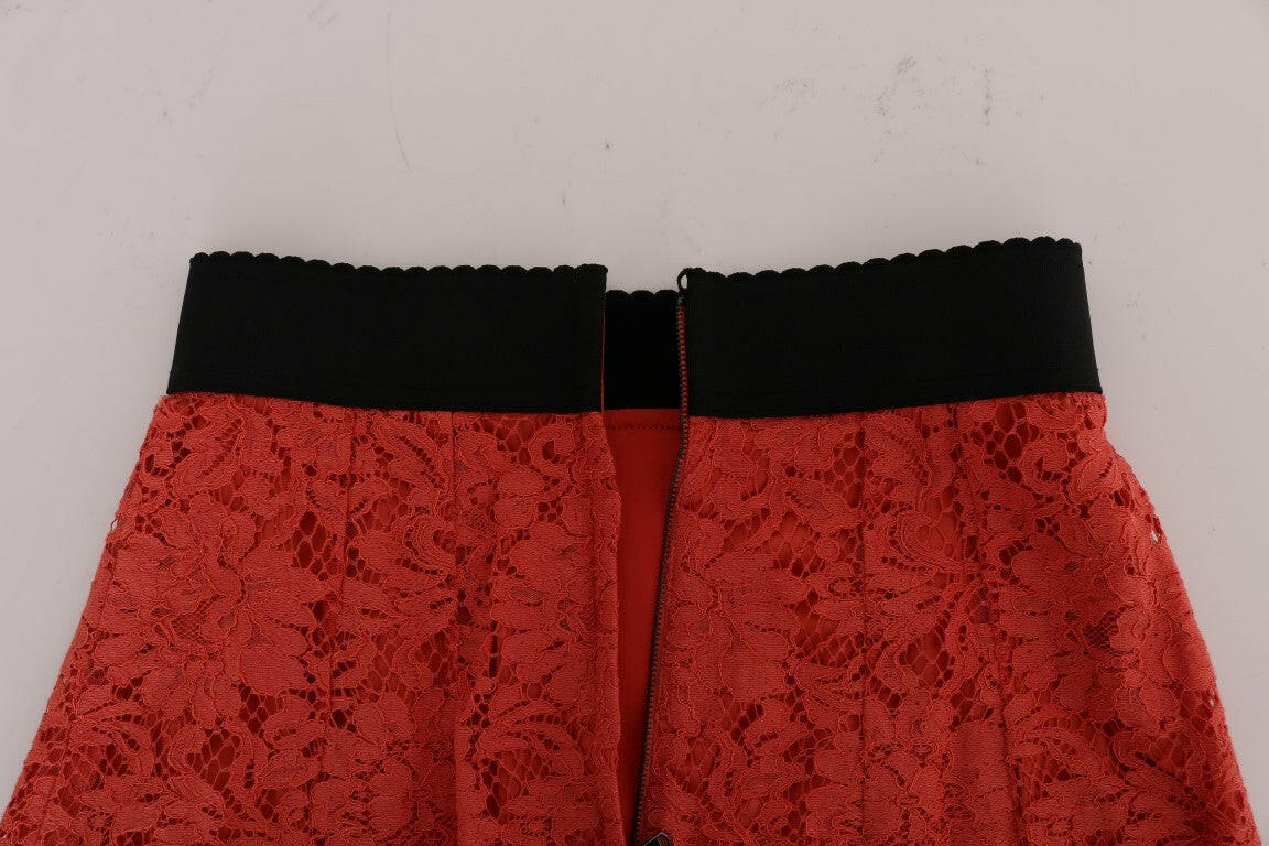 Dolce & Gabbana Orange Macramé Lace Pencil Skirt -   -  Dolce & Gabbana.