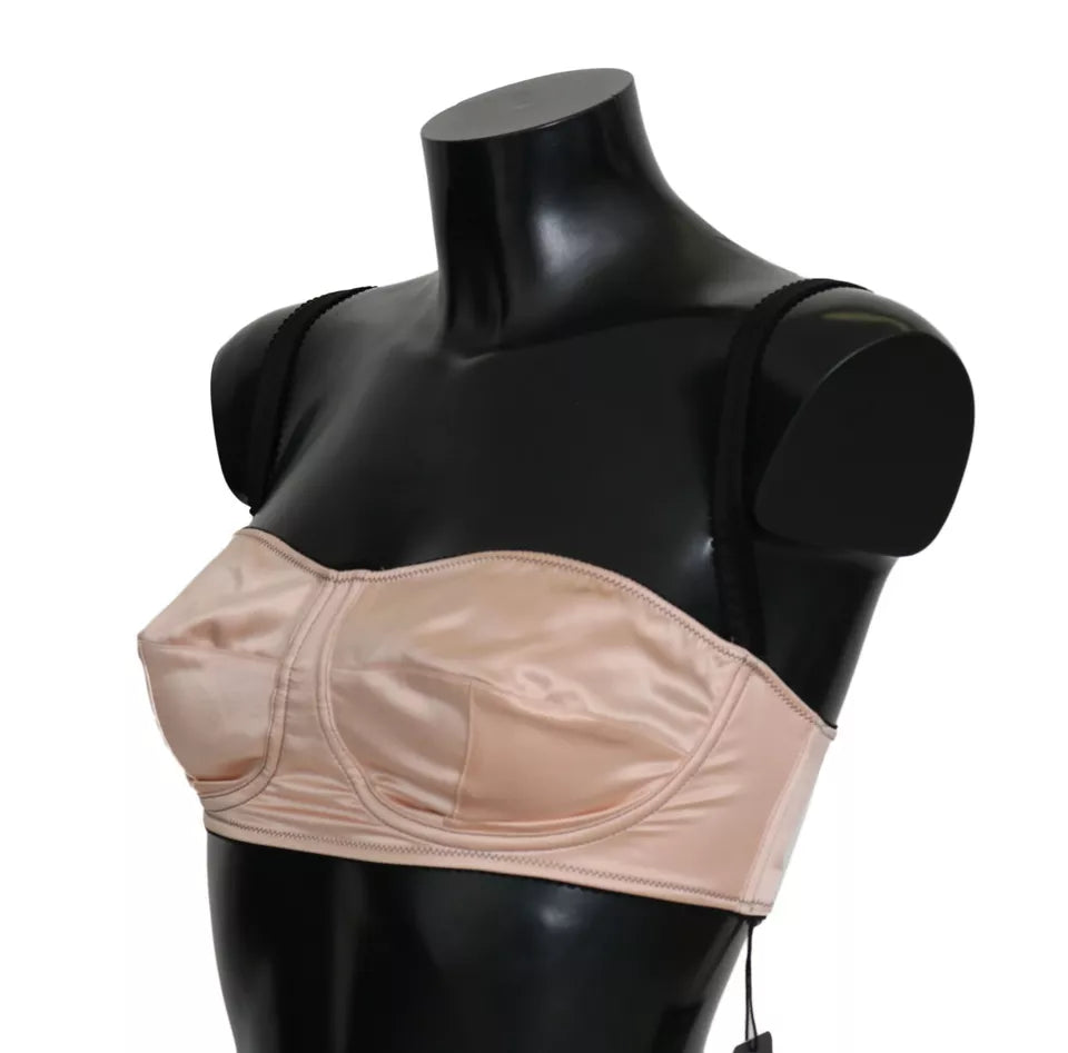 Dolce & Gabbana Black Straps Pink Balconcino Bra -   -  Dolce & Gabbana.