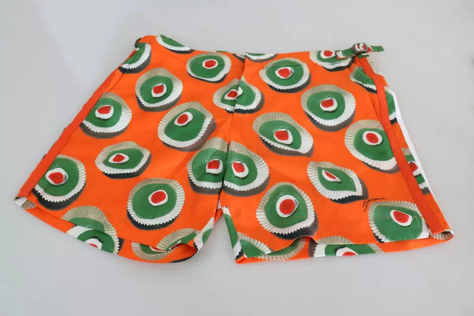 Dolce & Gabbana Orange Cupcake Beachwear Shorts Swimwear -   -  Dolce & Gabbana.