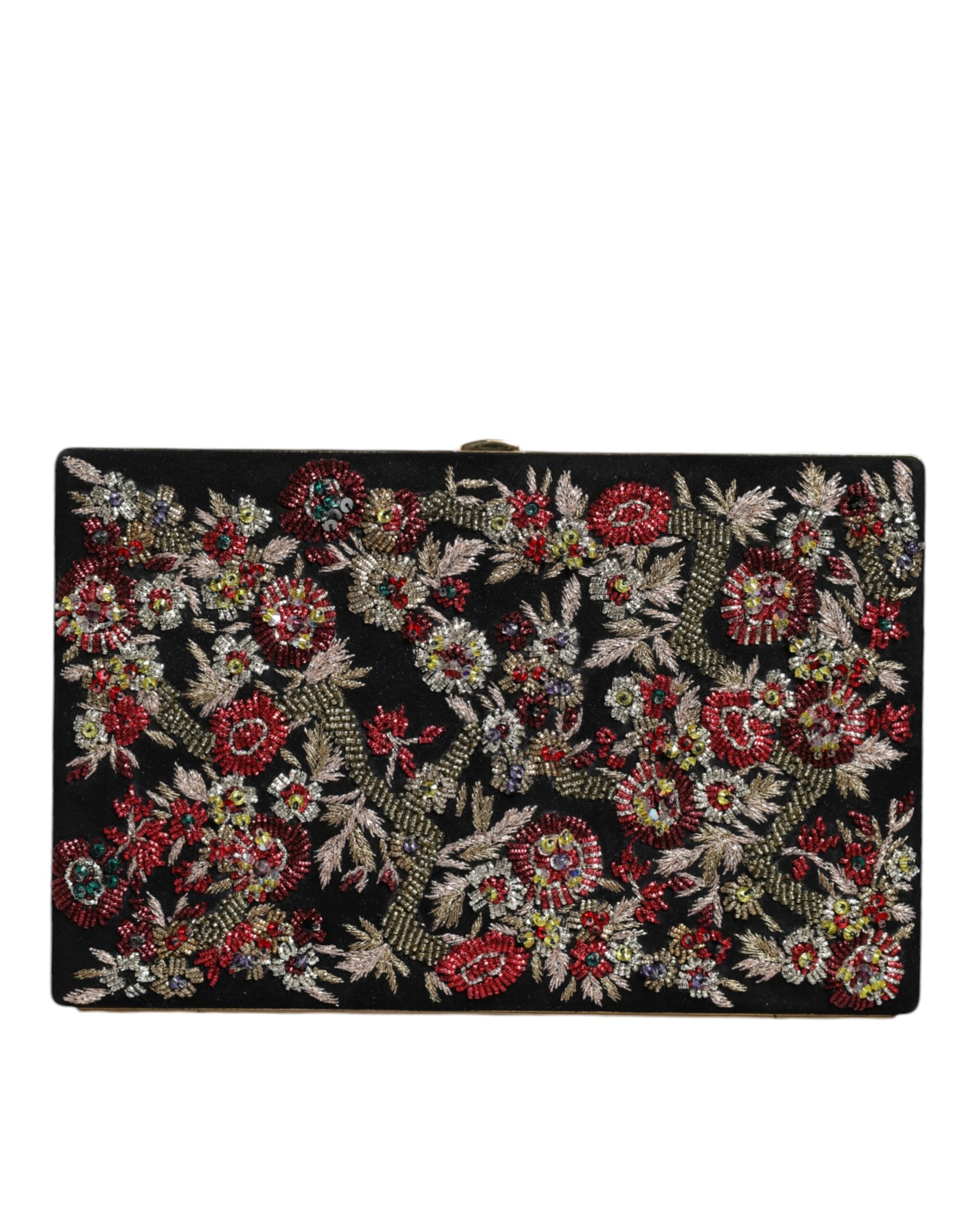 Dolce & Gabbana Multicolor Floral Gold Frame Clutch Evening Purse Bag -  Luxury Clutch Bag for Women -  Dolce & Gabbana.