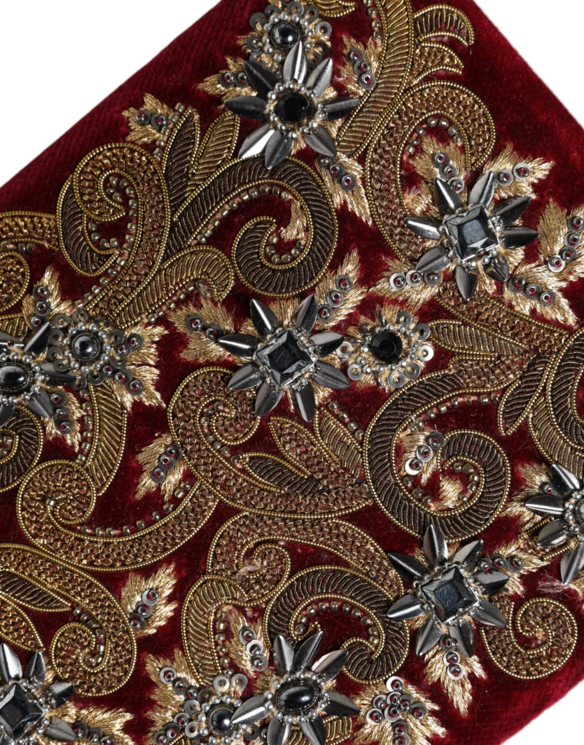 Dolce & Gabbana Red Velvet Gold Frame Clutch Evening Party Purse Bag -  Luxury Clutch Bag for Women -  Dolce & Gabbana.