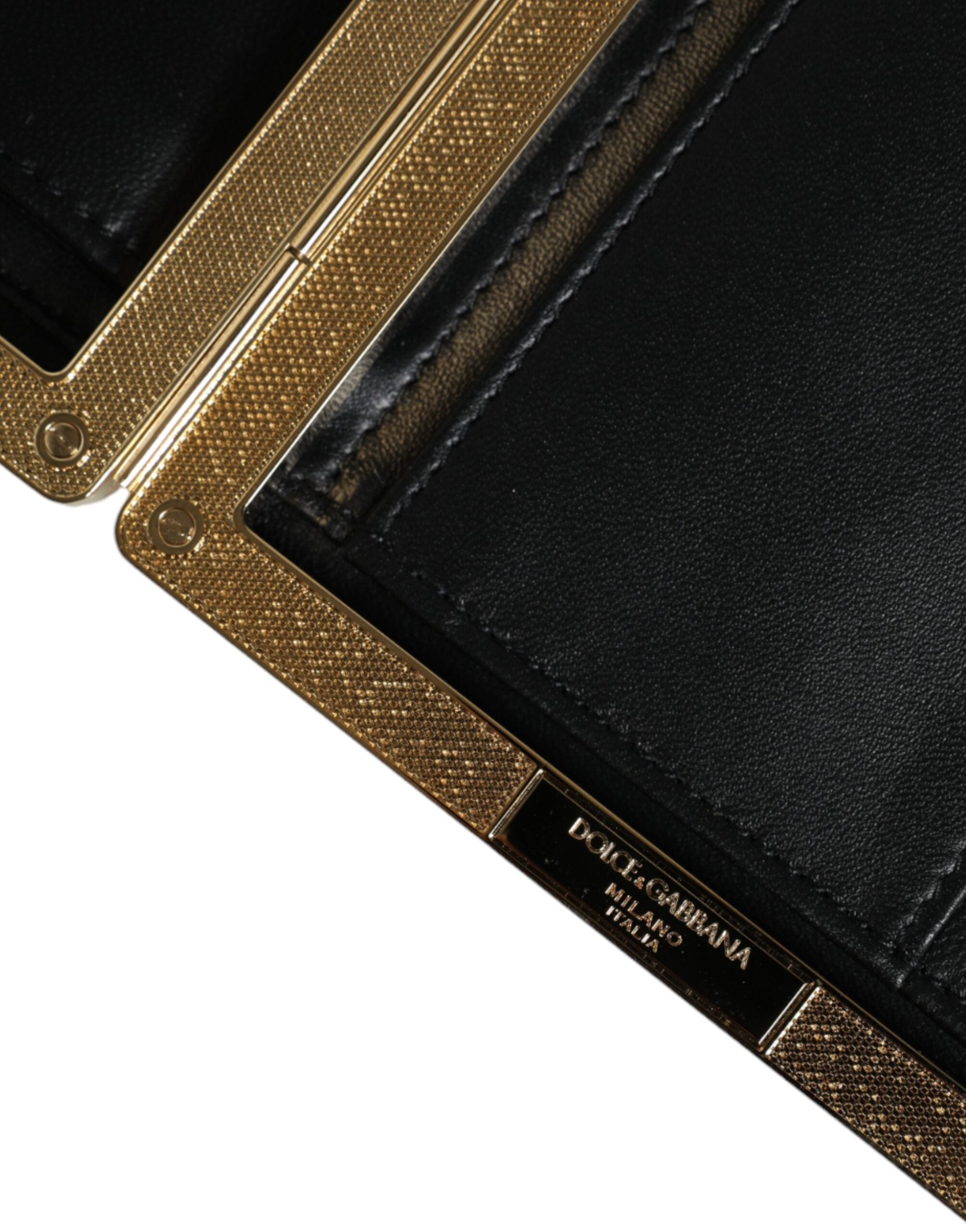 Dolce & Gabbana White Leather Gold Frame Clutch Evening Party Purse Bag -  Luxury Clutch Bag for Women -  Dolce & Gabbana.