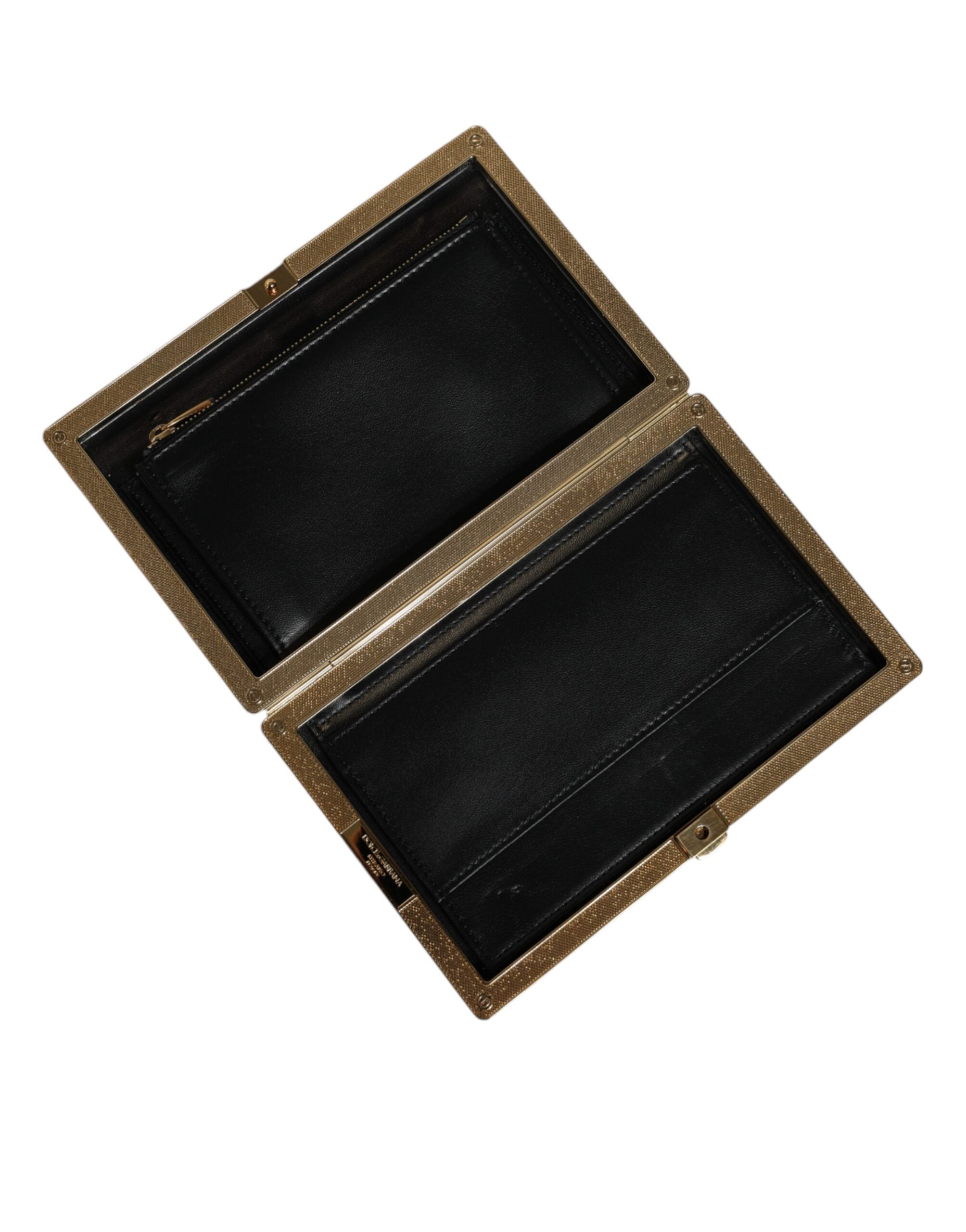 Dolce & Gabbana White Leather Gold Frame Clutch Evening Party Purse Bag -  Luxury Clutch Bag for Women -  Dolce & Gabbana.