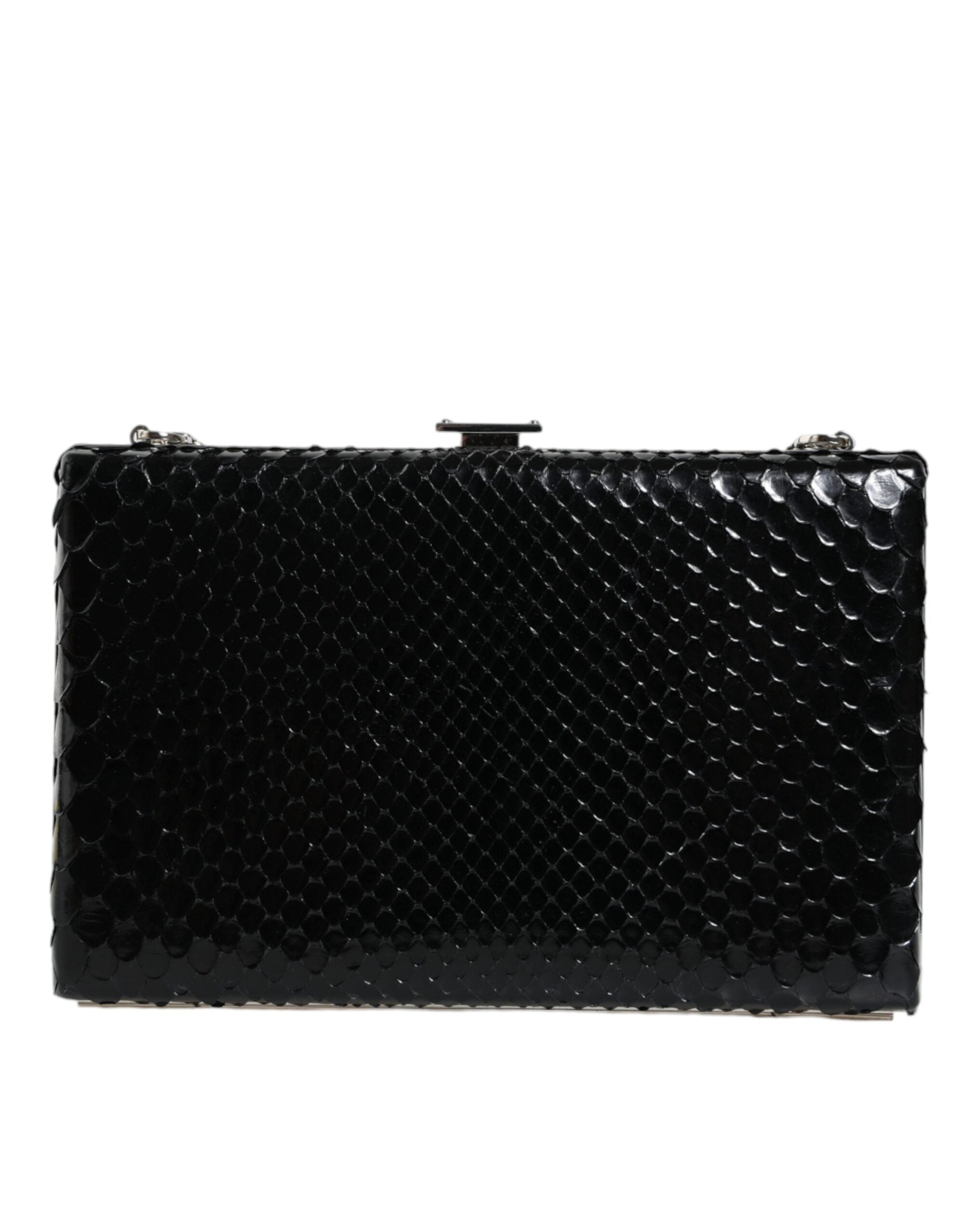 Dolce & Gabbana Black Leather Silver Frame Clutch Mini Crossbody Bag -   -  Dolce & Gabbana.
