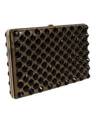 Dolce & Gabbana Gold Crystal Bifold Clutch Evening Party Women Purse Bag -  Luxury Clutch Bag for Women -  Dolce & Gabbana.