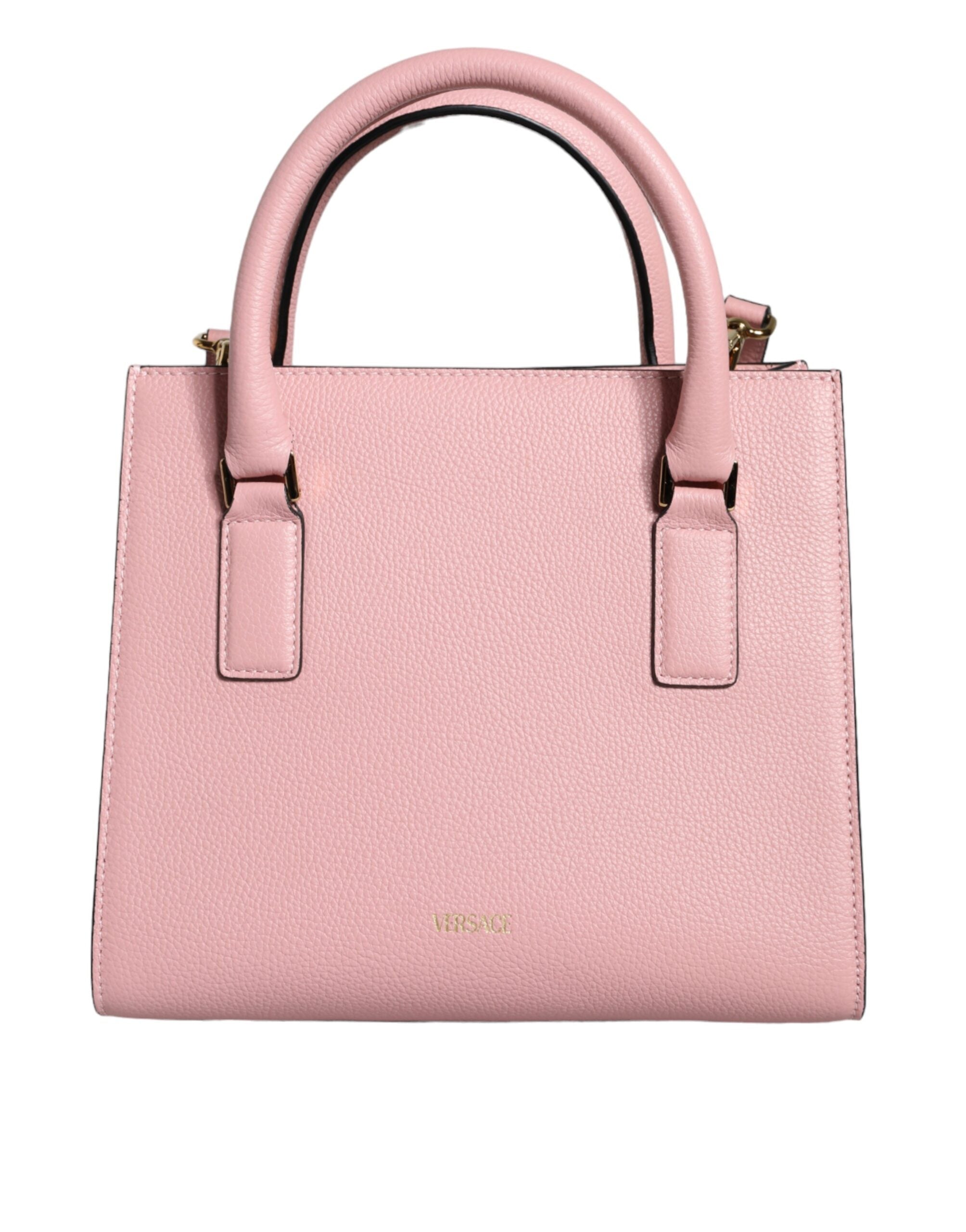 Versace Pink Small Top Handle Grainy Calf Leather Crossbody Bag -  Luxury Cross Body Bag for Women -  Versace.