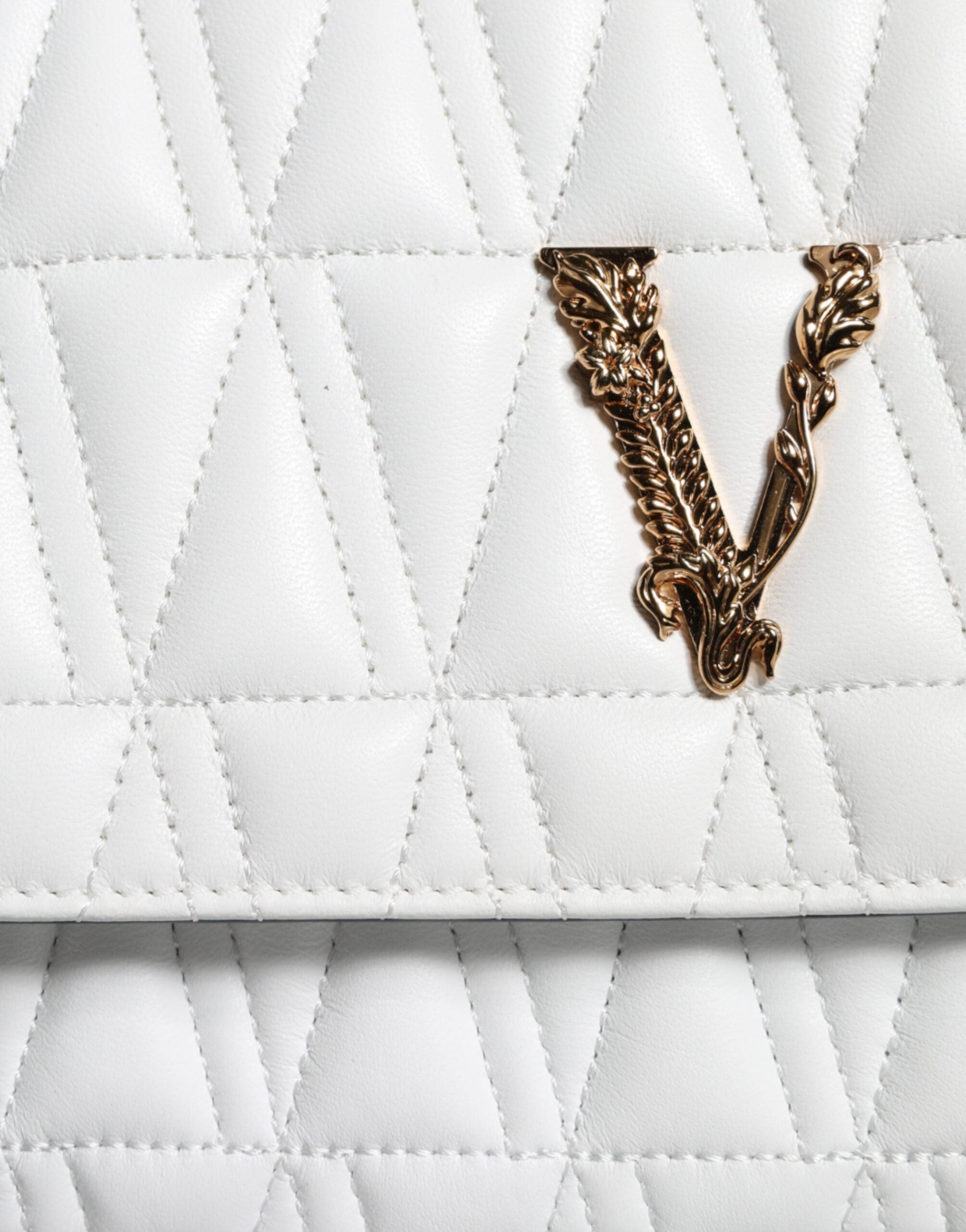 Versace White Mini Nappa Leather Crossbody Shoulder Bag -  Luxury Cross Body Bag for Women -  Versace.