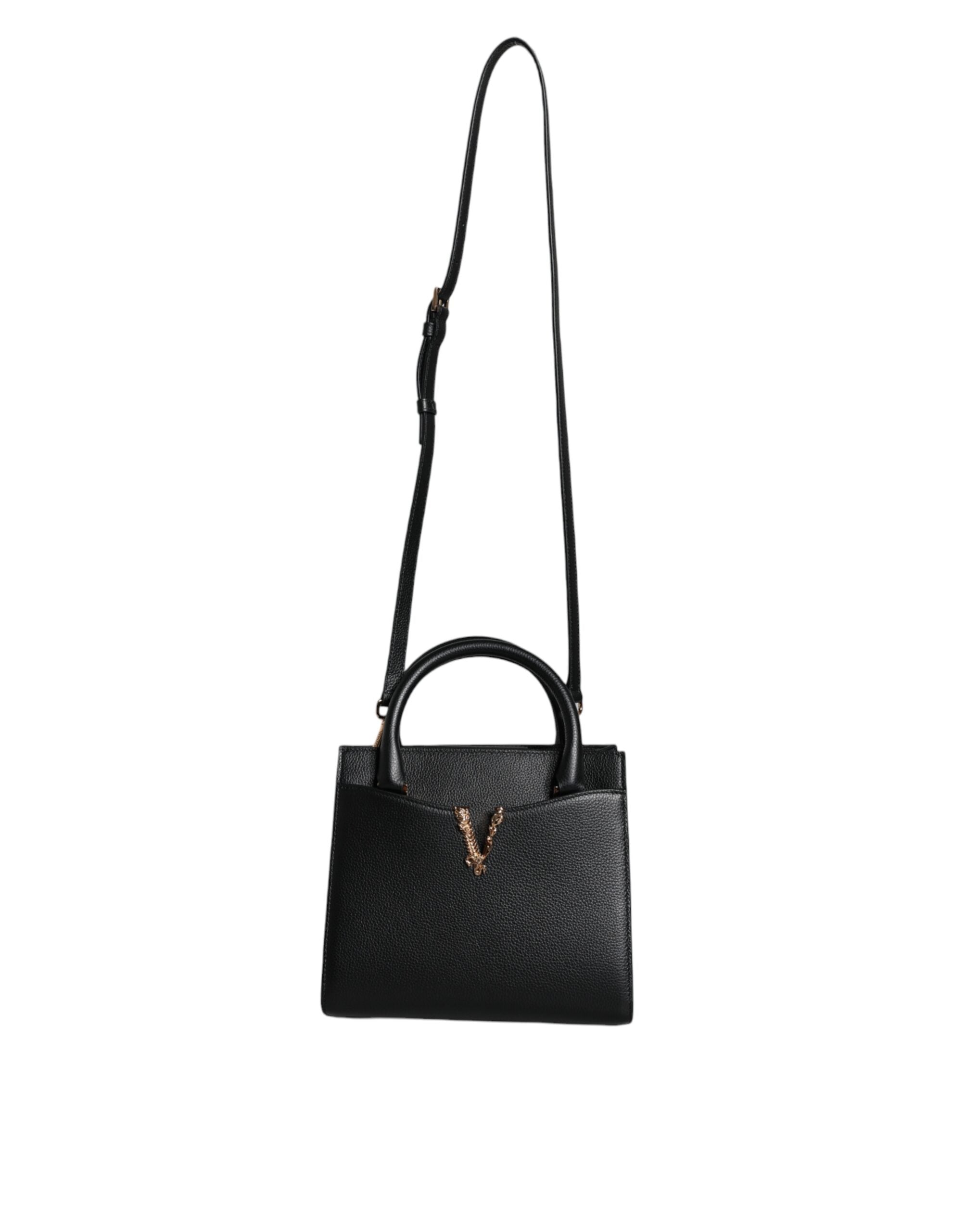 Versace Black Small Leather TopHandle Shoulder Crossbody Bag -  Luxury Cross Body Bag for Women -  Versace.