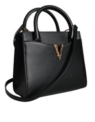 Versace Black Small Leather TopHandle Shoulder Crossbody Bag -  Luxury Cross Body Bag for Women -  Versace.