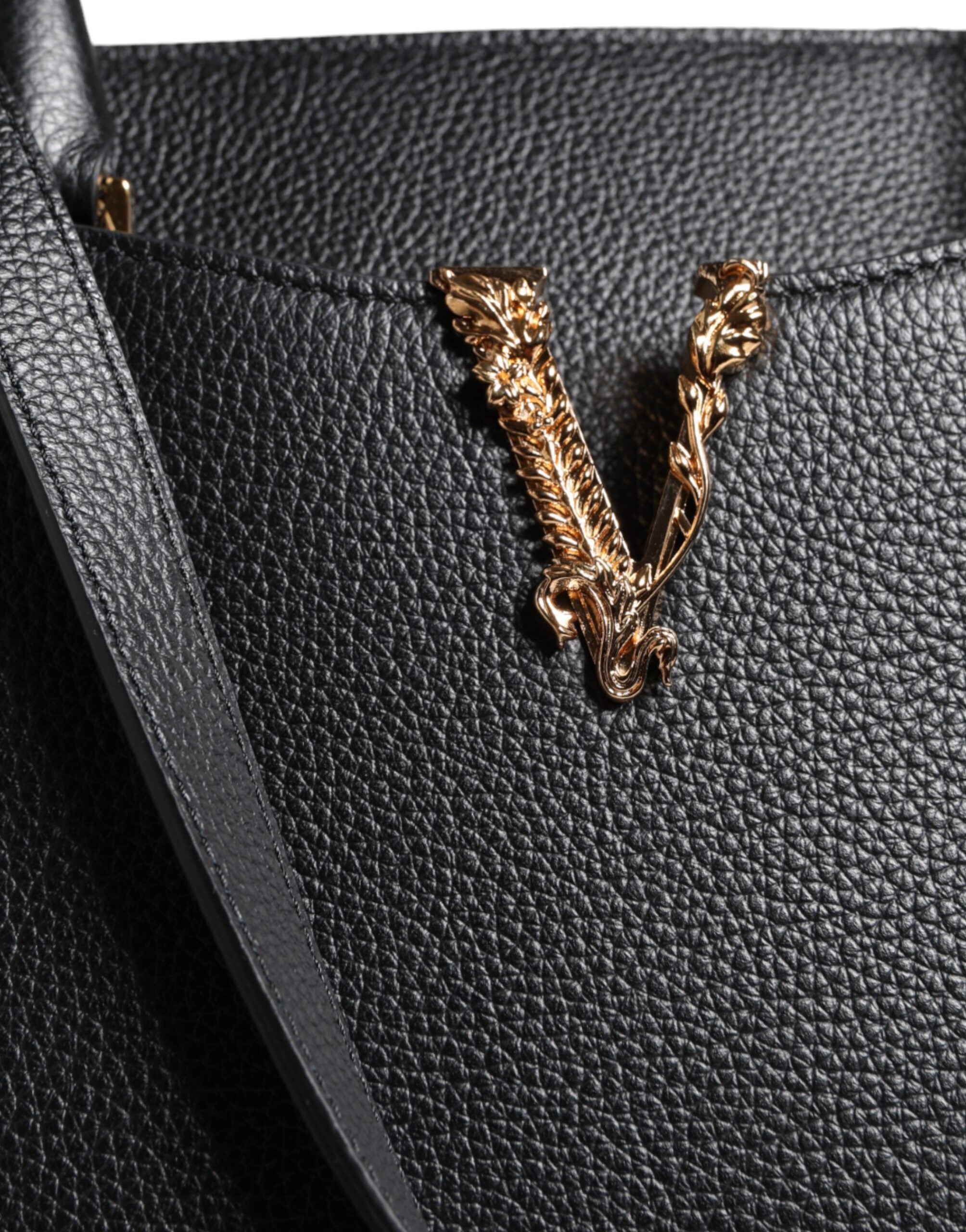 Versace Black Small Leather TopHandle Shoulder Crossbody Bag -  Luxury Cross Body Bag for Women -  Versace.