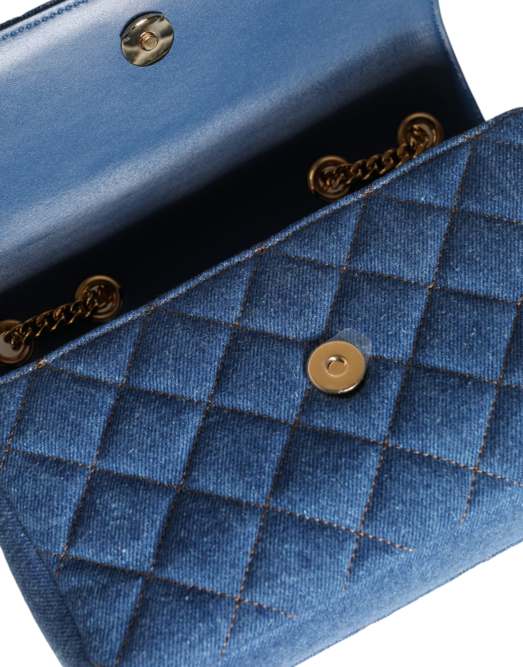 Versace Blue Quilted Denim Leather Crossbody Shoulder Bag -  Luxury Cross Body Bag for Women -  Versace.