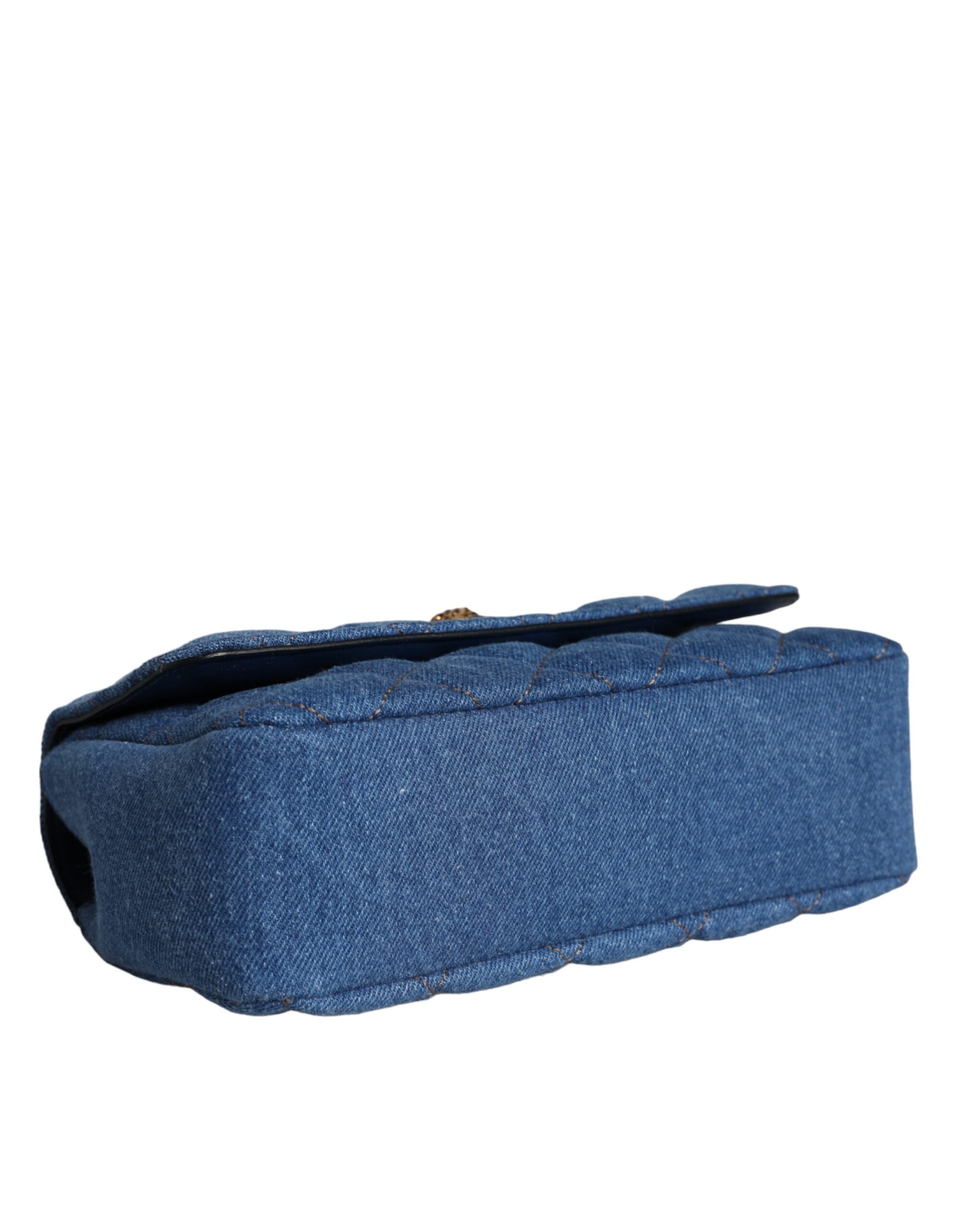 Versace Blue Quilted Denim Leather Crossbody Shoulder Bag -  Luxury Cross Body Bag for Women -  Versace.