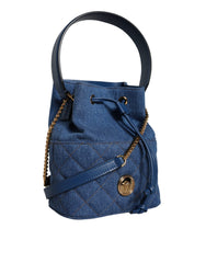 Versace Blue Quilted Denim Leather Crossbody Shoulder Bag -  Luxury Cross Body Bag for Women -  Versace.