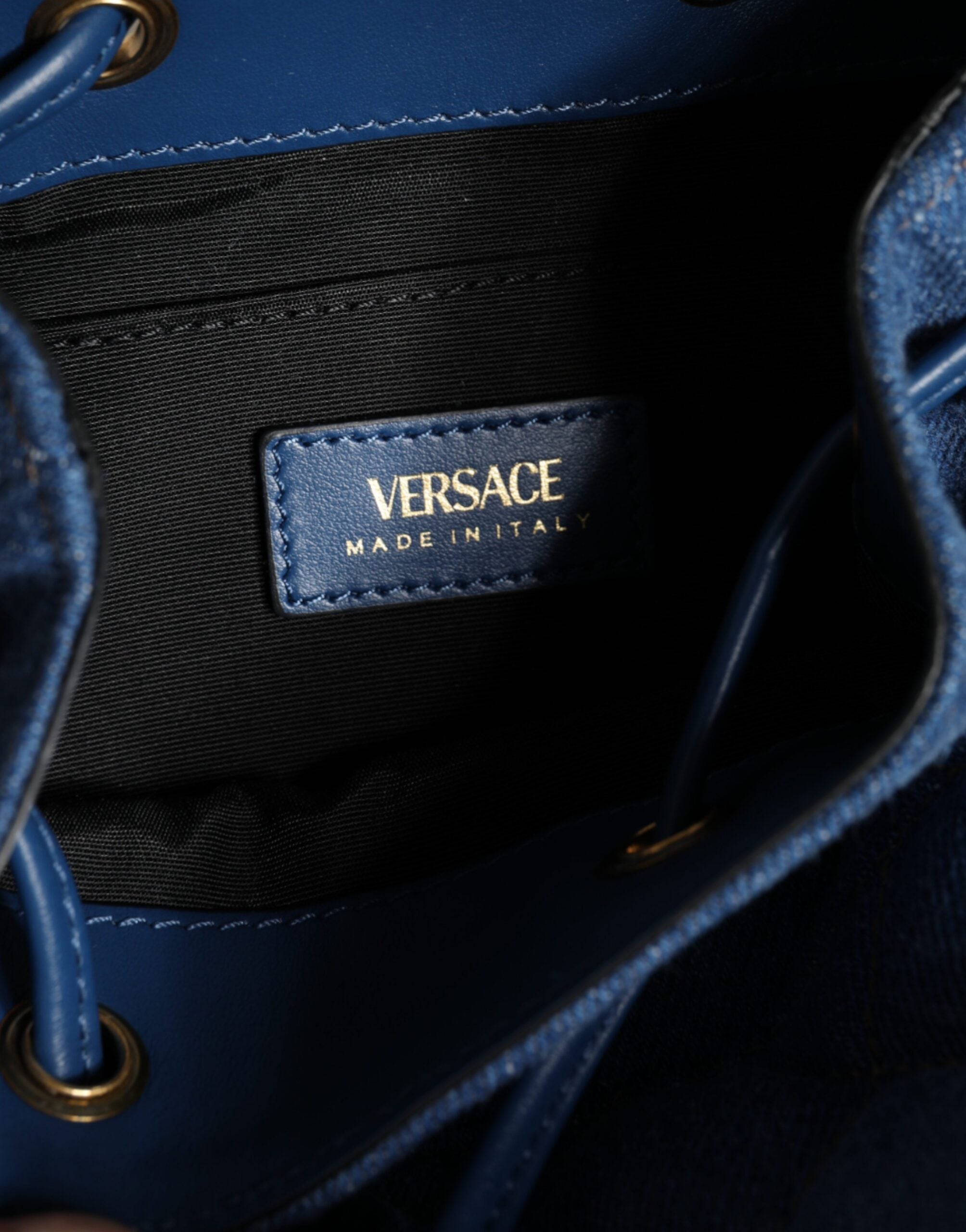 Versace Blue Quilted Denim Leather Crossbody Shoulder Bag -  Luxury Cross Body Bag for Women -  Versace.
