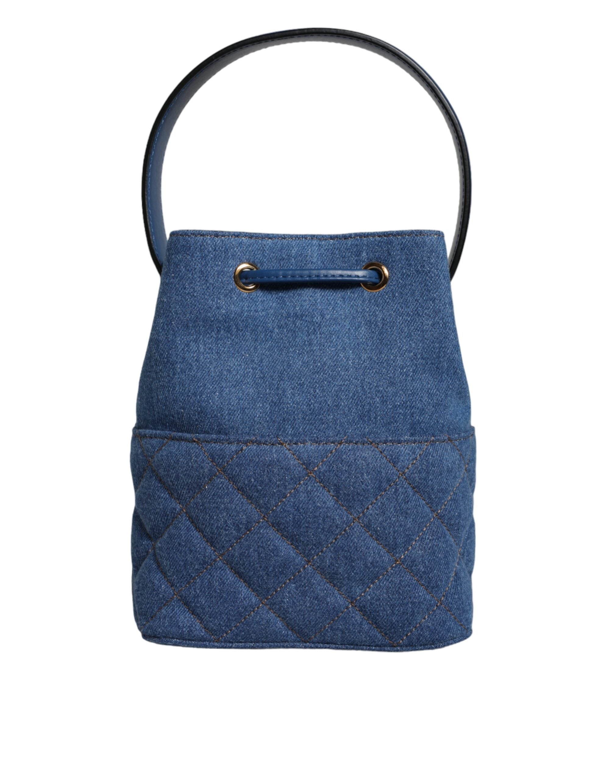 Versace Blue Quilted Denim Leather Crossbody Shoulder Bag -  Luxury Cross Body Bag for Women -  Versace.