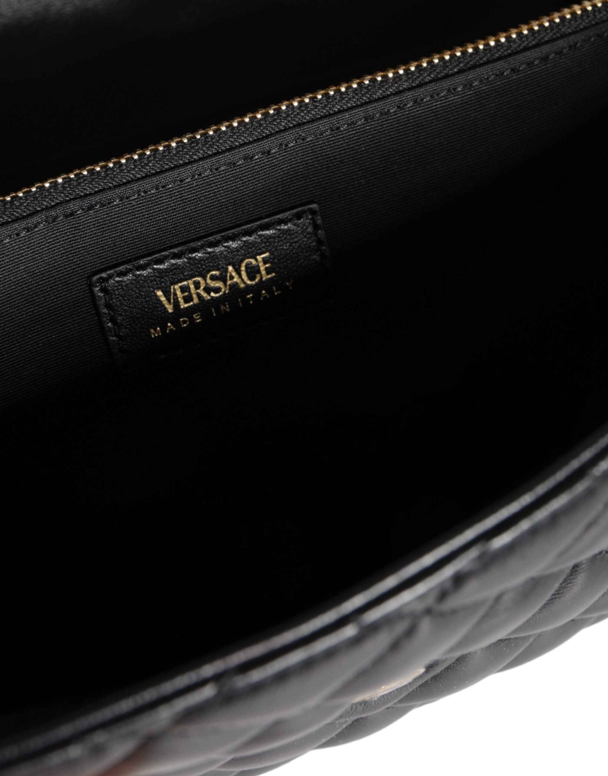 Versace Black Quilted Nappa Leather Crossbody Shoulder Bag -  Luxury Cross Body Bag for Women -  Versace.
