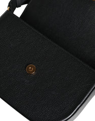 Versace Black Grainy Calf Leather Logo Crossbody Shoulder Bag -  Luxury Shoulder Bag for Women -  Versace.