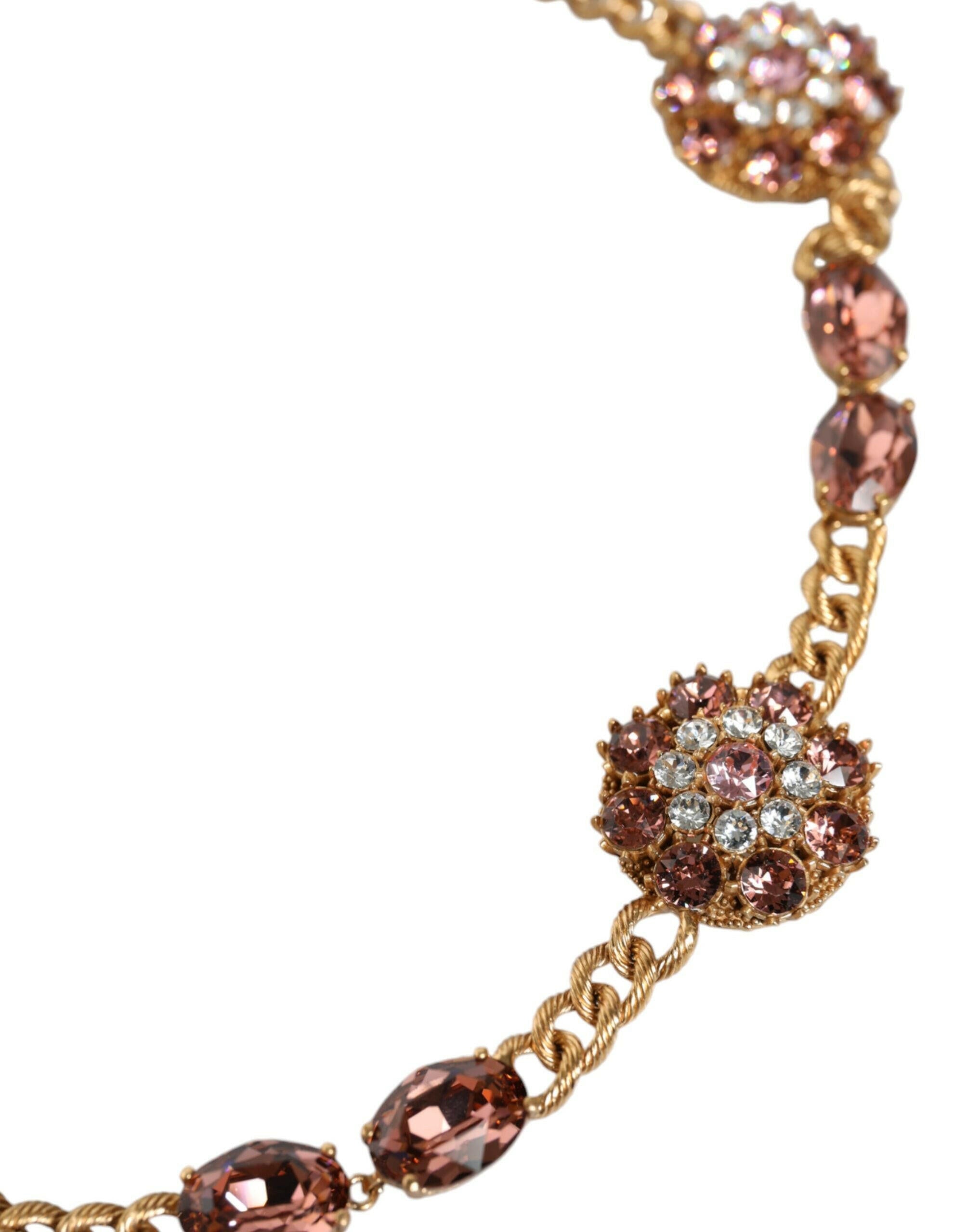 Dolce & Gabbana Gold Tone Brass Crystal Embellished Belt -   -  Dolce & Gabbana.