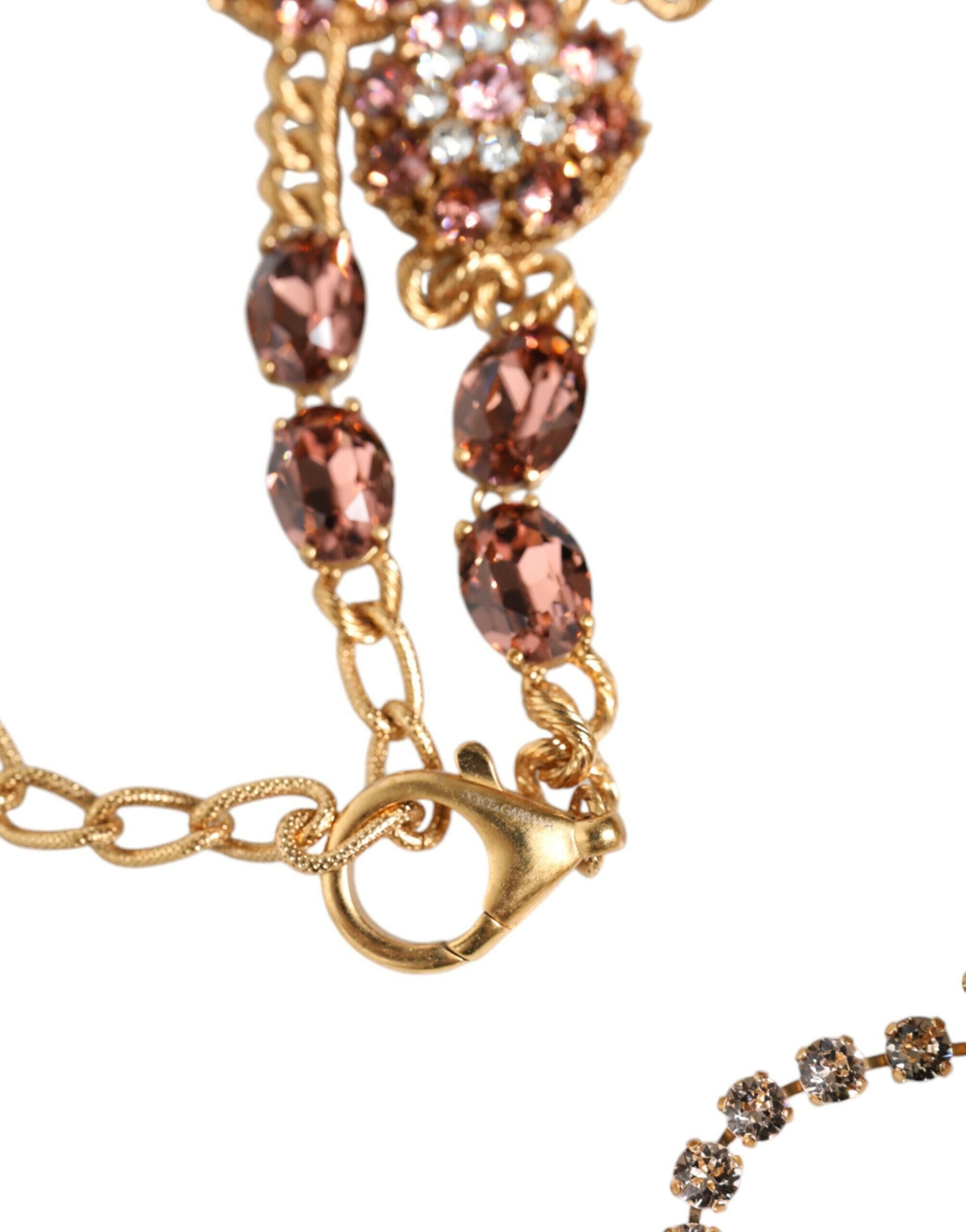 Dolce & Gabbana Gold Tone Brass Crystal Embellished Belt -   -  Dolce & Gabbana.