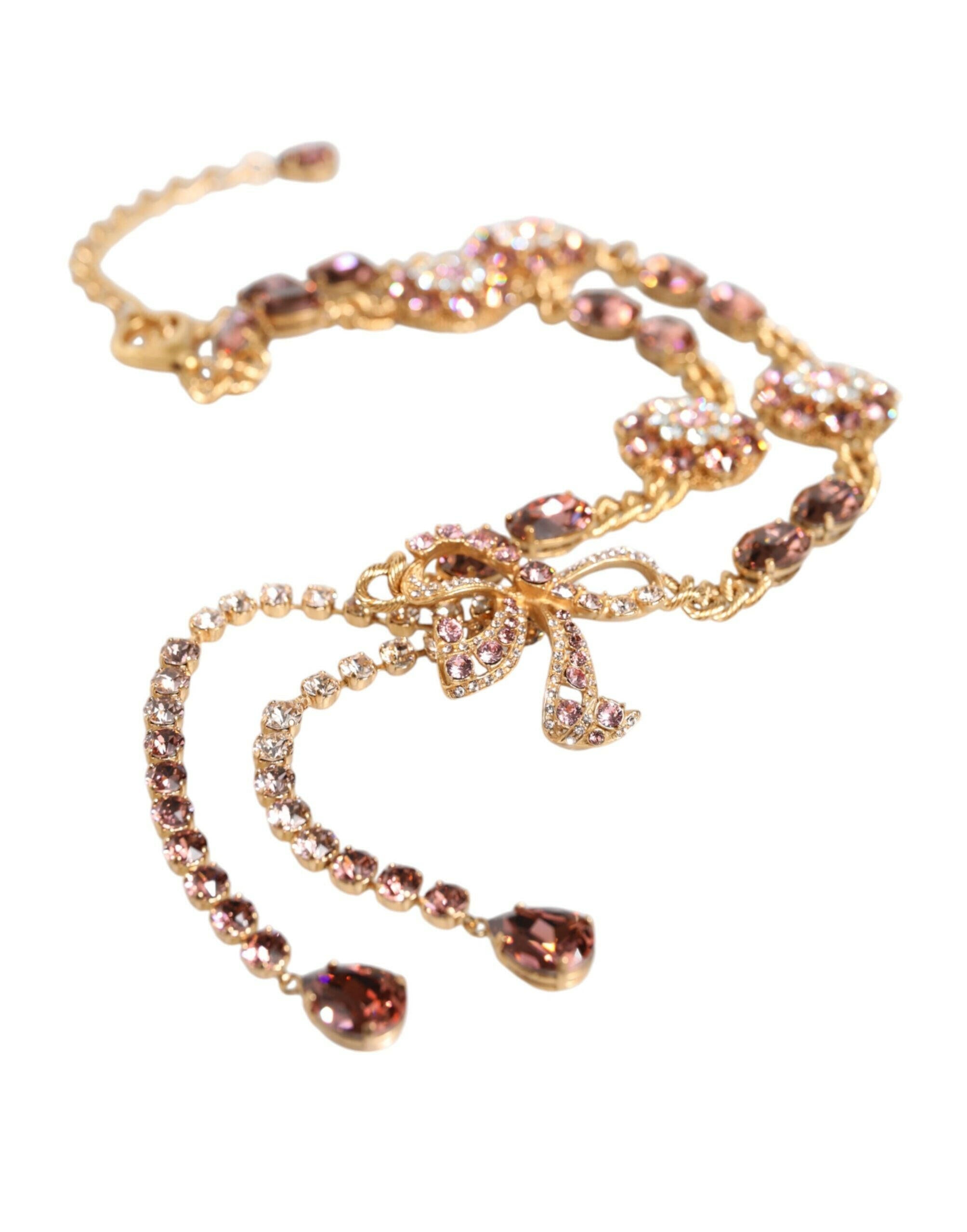 Dolce & Gabbana Gold Tone Brass Crystal Embellished Waist Chain Belt -   -  Dolce & Gabbana.