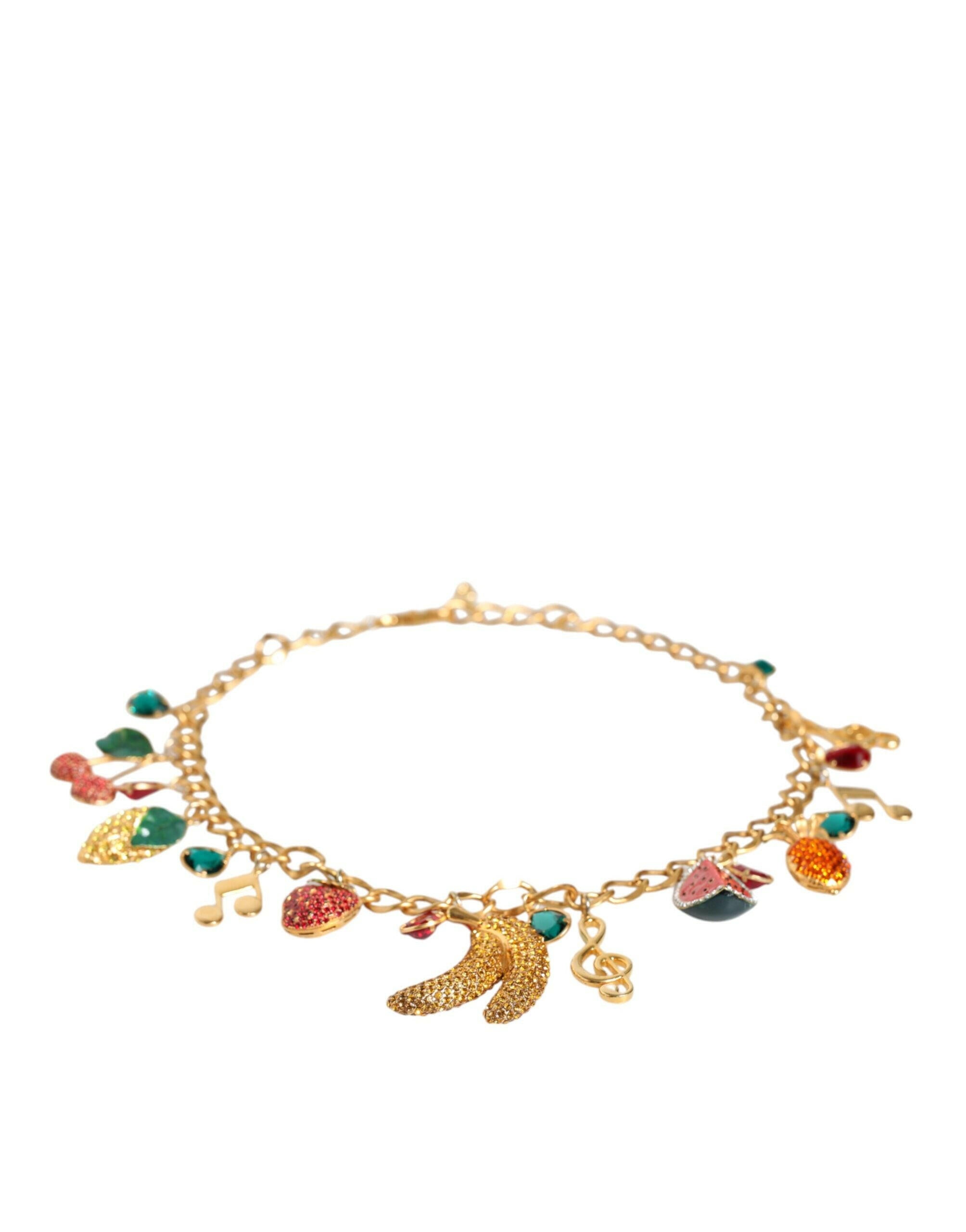 Dolce & Gabbana Gold Tone Brass Fruity Crystal Embellished Waist Chain Belt -   -  Dolce & Gabbana.