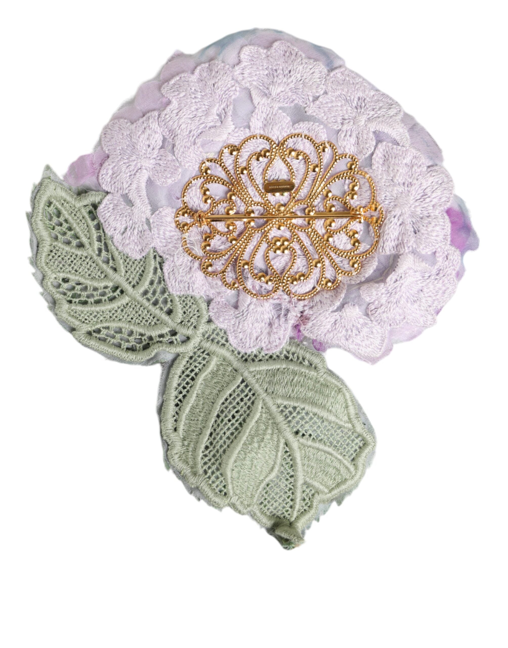 Dolce & Gabbana Multicolor Hydrangea Gold Brass Pin Brooch -   -  Dolce & Gabbana.