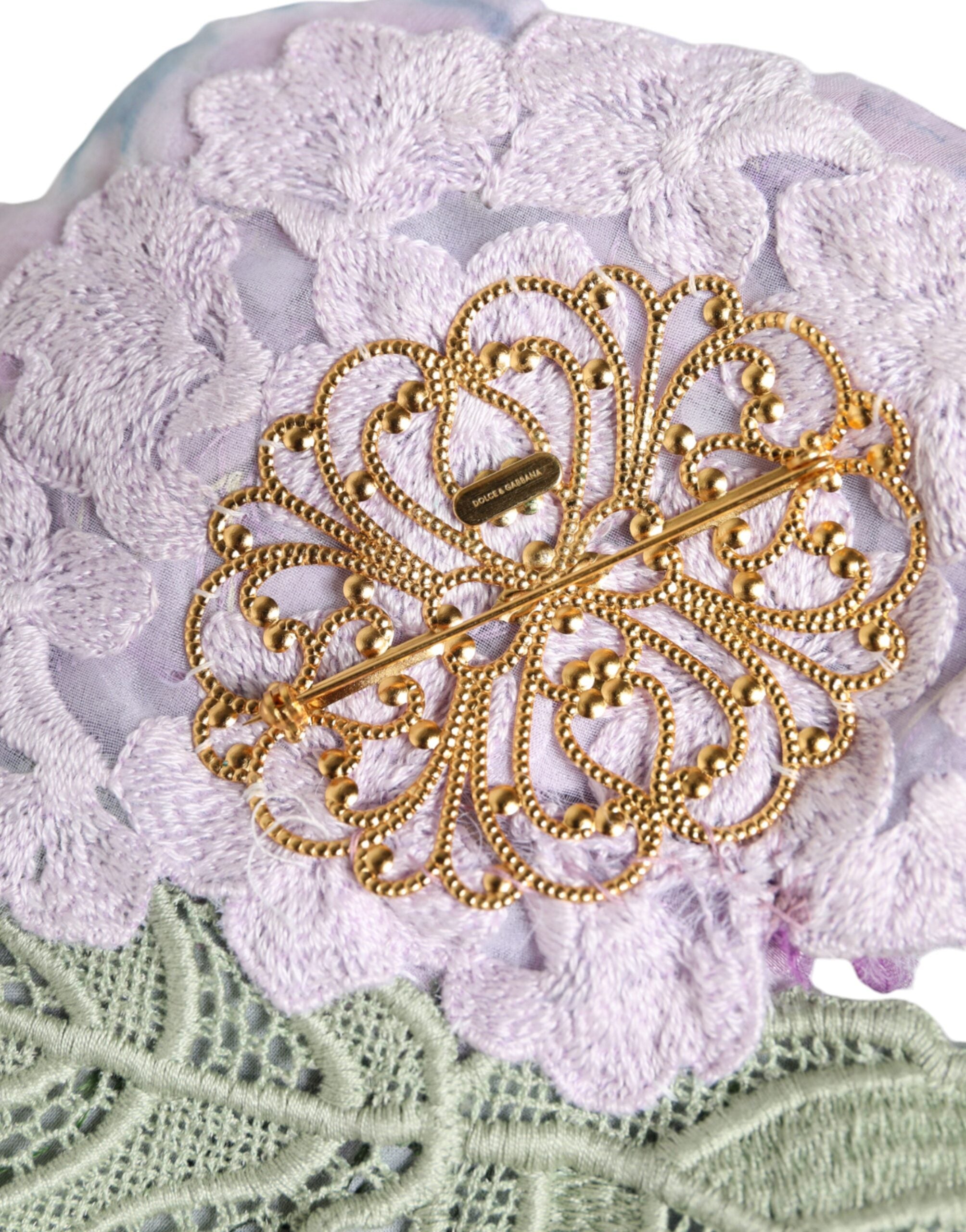 Dolce & Gabbana Multicolor Hydrangea Gold Brass Pin Brooch -   -  Dolce & Gabbana.