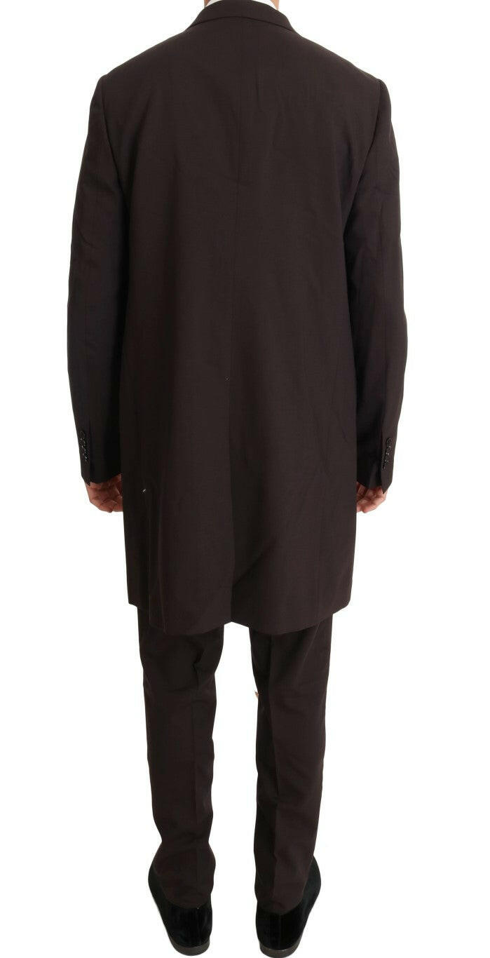 Dolce & Gabbana Bordeaux Wool Stretch Long 3 Piece Suit -   -  Dolce & Gabbana.