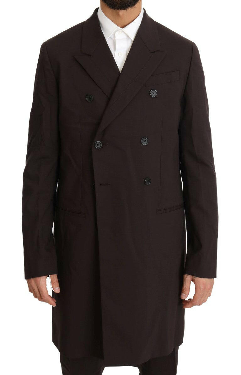 Dolce & Gabbana Bordeaux Wool Stretch Long 3 Piece Suit -   -  Dolce & Gabbana.