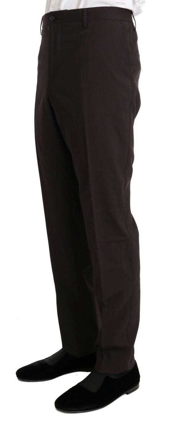 Dolce & Gabbana Bordeaux Wool Stretch Long 3 Piece Suit -   -  Dolce & Gabbana.